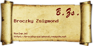 Broczky Zsigmond névjegykártya